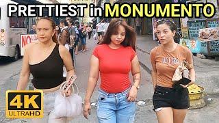 PRETTIEST OVERLOAD in MONUMENTO | Walk at Famously Street in Monumento Caloocan Philippines [4K] 