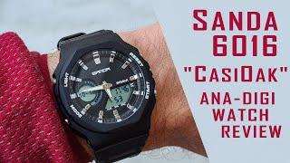 Sanda 6016 "Casio Oak" homage analog-digital watch review #sandawatch #gedmislaguna