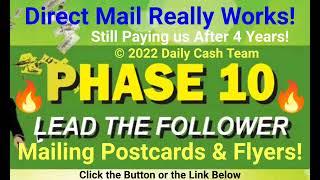 Make Money Phase 10 Postcards Get Paid Daily Cash Mailing FLYERS Simple Direct Mail Order Business