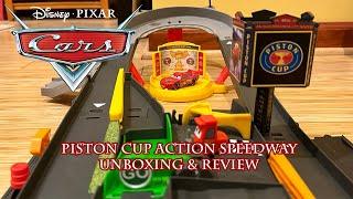 Disney Pixar Cars Piston Cup Action Speedway Playset with Lightning McQueen Unboxing & Review (2023)