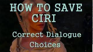 Witcher 3 , How To Save Ciri , Dialogue Options , Yennefer's Song .