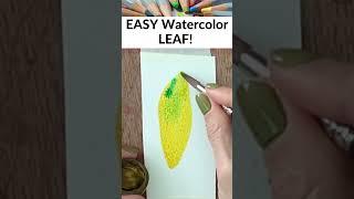 EASY Watercolor Leaf - Fall or Autumn Tutorial!