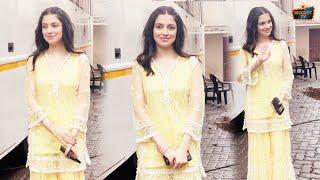 Divya Khosla Looking Beautiful In Yellow Salwar suit Dress Spotted At Andheri