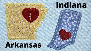 Arkansas and Indiana Free State Applique Designs - Embroidershoppe.com