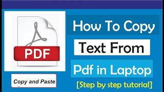 How To Copy Text from Pdf In Laptop