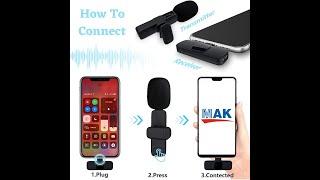 MAK Wireless Lavalier Microphone MK-08 Collar Mic | How To Connect | Instructions