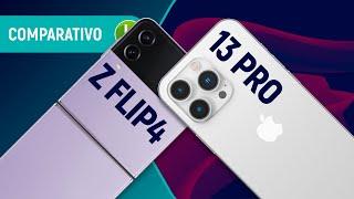 GALAXY Z FLIP 4 vs IPHONE 13 PRO: DOBRÁVEL COMPACTO ou TOP CONVENCIONAL? | Comparativo