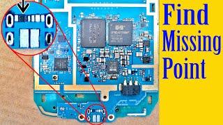 How to track find damaged missing points lines in mobile phone board pcb with multimeter Tutorial#33