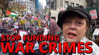 Susan Sarandon PROTESTS FOR PALESTINE: "Ashamed" U.S. is Funding Genocide