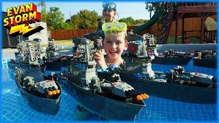 Epic Toy Boats and Backyard Pool Challenge