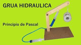 Como Hacer una Grua Hidraulica (Principio de Pascal)