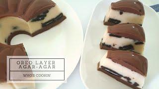 Oreo Layer Agar-Agar Recipe (Milo Oreo Pudding) / Resepi Puding Milo Lapis Oreo