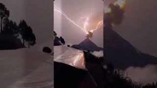 Video of the Day: Lightning strikes erupting volcano