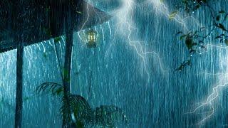 Heftige stürmische Nacht mit heftigem Regen Sturm und sehr starkem Donner  Gewitter zum Schlafen