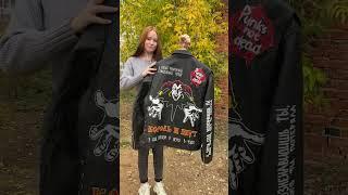 Роспись косухи из натуральной кожи, прыгну со скалы