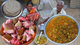 Pork chilli and rooti recipe | tribe style pork chilli recipe by tribe grandmothers | village food
