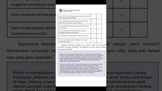 Rubrik Checklist perancangan pembelajaran dengan prinsip UbD