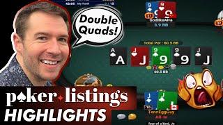 Abarone gets there against QUADS?! Online Poker Highlights!