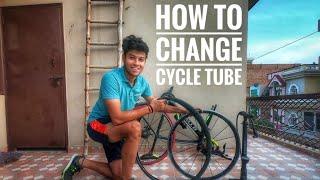 How to change cycle tube easily || With a hack