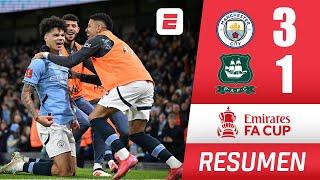 Manchester City avanzó con sufrimiento al superar a Plymouth por 3-1. Doblete de O'Reilly | FA Cup