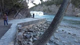 Stunning Fall view of Bow Falls in the Canadian Rockies