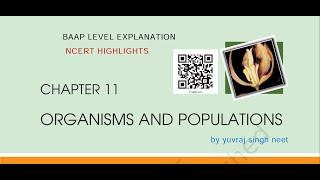 ECOLOGY|ORGANISM AND POPULATION|ONE SHOT|NEET|CLASS 12th