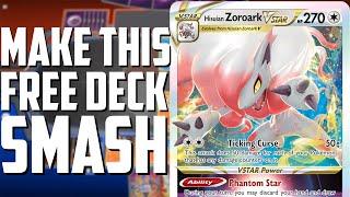 UPGRADE THE FREE ZOROARK VSTAR DECK! - (Pokemon TCG Deck List + Matches)