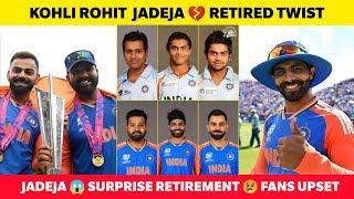 JADEJA Retired Twist KOHLI ROHIT Retired in T20I  IND vs SA WC FINAL Indian team emotional cry