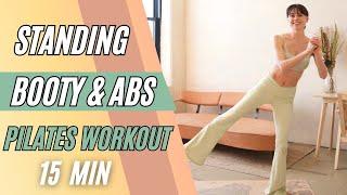 15 min Standing booty & abs Pilates workout | No equipment energizing practice