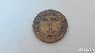 ●RARE NOT COIN●. 1 BON POUR FRANC, 1924 Y SPIEL MARKE SIGLO XIX.