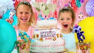 Fingerlings Princess Party! Dress Up, Makeup, Balloon Pop, Cake Smash!