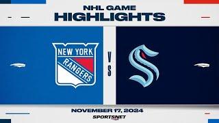 NHL Highlights | Rangers vs. Kraken - November 17, 2024