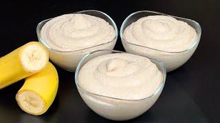 Bananenmousse Dessert in 5 Minuten! Meine Familie liebt diese neue Bananenmousse!