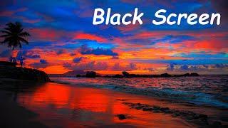 TROPICAL BEACH ️ black dark screen ocean gentle waves sea sound effect sleeping relaxation calm zen
