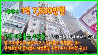 [인천아파트매매](4-274) 시민공원역 인근 1억대 아파트 등기! 주거 분리형 원하셨던분들 추천! 큰대로변으로 여성분들 추천 아파트! 인천 미추홀구 도화동 [인천아파트]