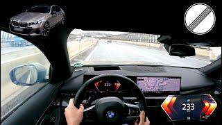 2024 BMW 520d xDrive M Sport POV Top Speed Drive 234km/h on German Autobahn