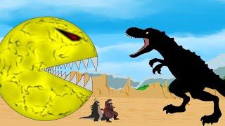 Dinosaurs Attack PAC-MAN | Godzilla Cartoon