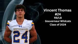 Vincent Thomas #24 RB/LB (Class of 2024) Gouverneur Wildcats (Section X)