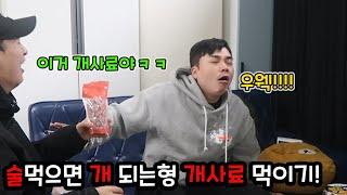 술먹으면 개 되는 바보형 개사료 먹여서 조지기!!!ㅋㅋㅋㅋ(식용가능!!)