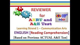 Video 72   ALS Reviewer for AERT and A&E   ENGLISH   Reading Comprehension  Previous Actual A and E