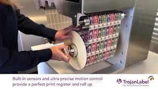 TrojanLabel T2 C Press Printing & Slitting 8 Labels Across Easy How to Tips and Tricks by @3labels