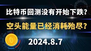 比特币回测没有开始下跌？空头能量已经消耗殆尽？8.7 比特币 以太坊  行情分析。