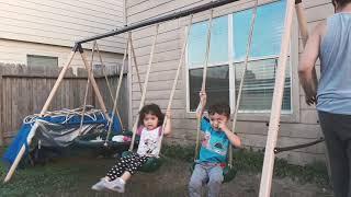 Kids playing on swings | Going to fast to high