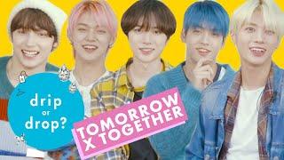 TOMORROW X TOGETHER Can't Agree on Their Favorite Fashion Trends | Drip or Drop? | Cosmopolitan