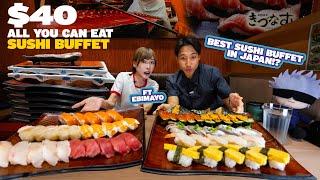 BEST All You Can Eat Sushi Buffet in Tokyo ft. @oogui_ebimayo! | $40 Free Flow Sushi at Akihabara!