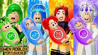 ROBLOX Brookhaven RP: Four Elements Family: Water, Fire, Earth and Air! | Gwen Roblox Portuguese