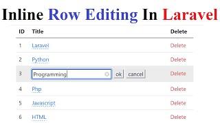 How to inline row editing in Laravel