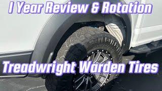 Rotating my Treadwright Warden Tires and after 1 year have they held up.