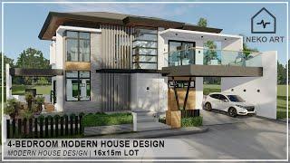 EP-66 | 2 STOREY 4 BEDROOM MODERN HOUSE DESIGN (240 sqm lot) - Modern House Design | NEKO ART