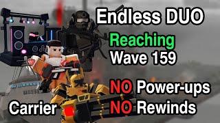 Reaching Wave 159 on Carrier with NO Power-ups | Tower Defense X